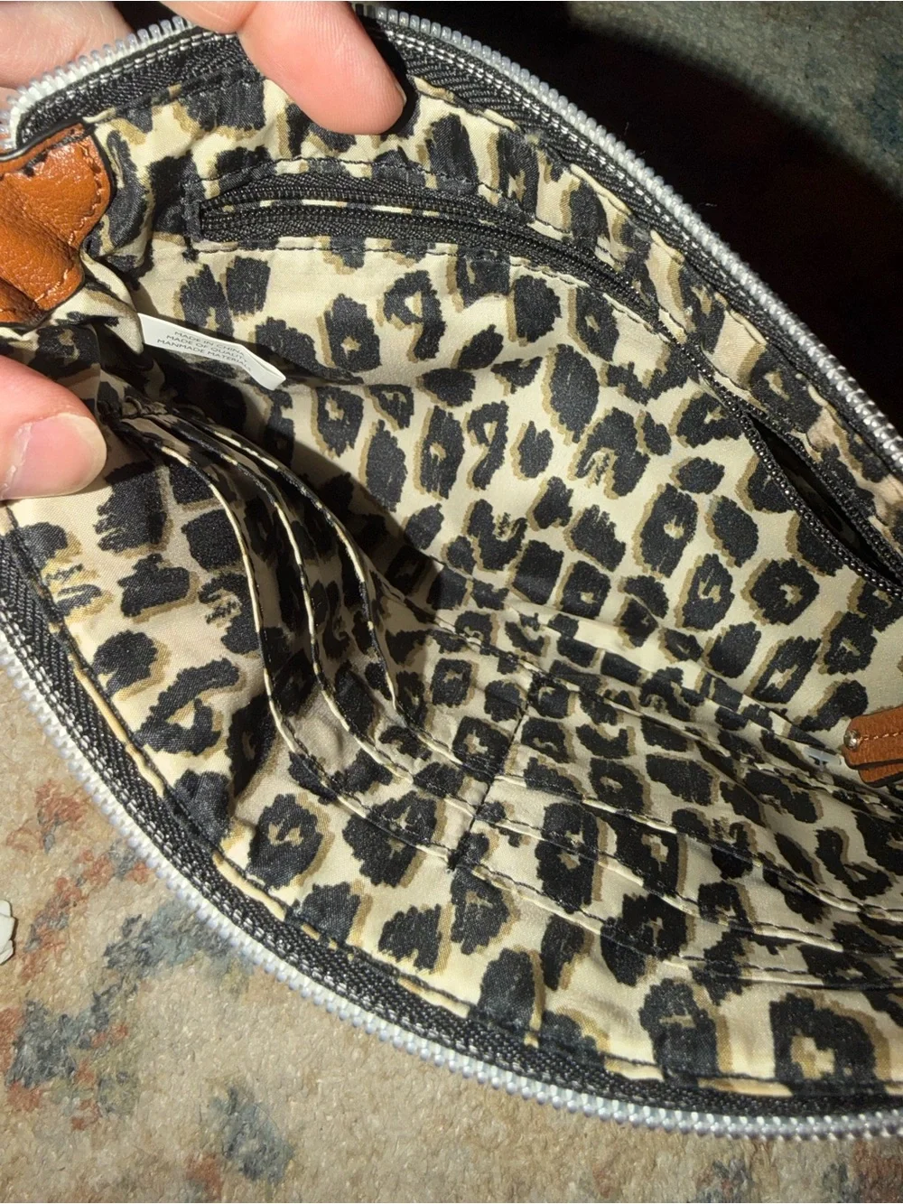Nine West Brown Leather Wristlet Clutch
